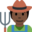 farmer, dark skin tone